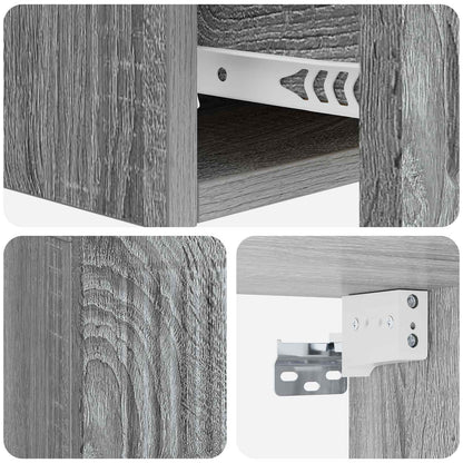 Tavolino da Parete Laterale Grigio Sonoma 59 x 34,5 x 17 cm | homemem39