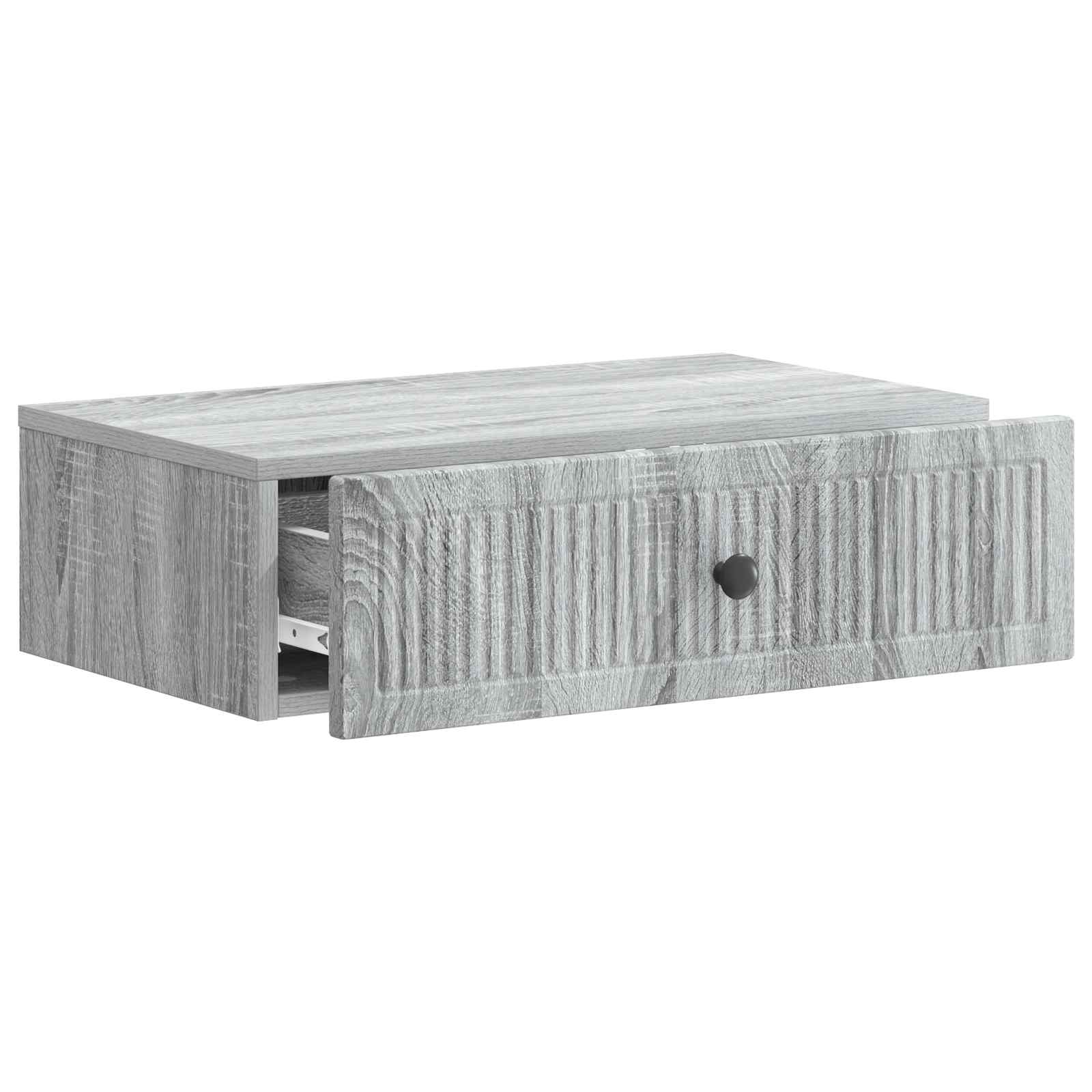 Tavolino da Parete Laterale Grigio Sonoma 59 x 34,5 x 17 cm | homemem39