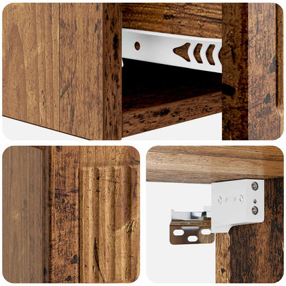 Tavolino da Parete Laterale Legno antico 59 x 34,5 x 17 cm | homemem39