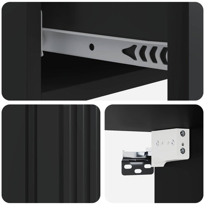 Tavolino da Parete Laterale Nero 87,5 x 34,5 x 17 cm