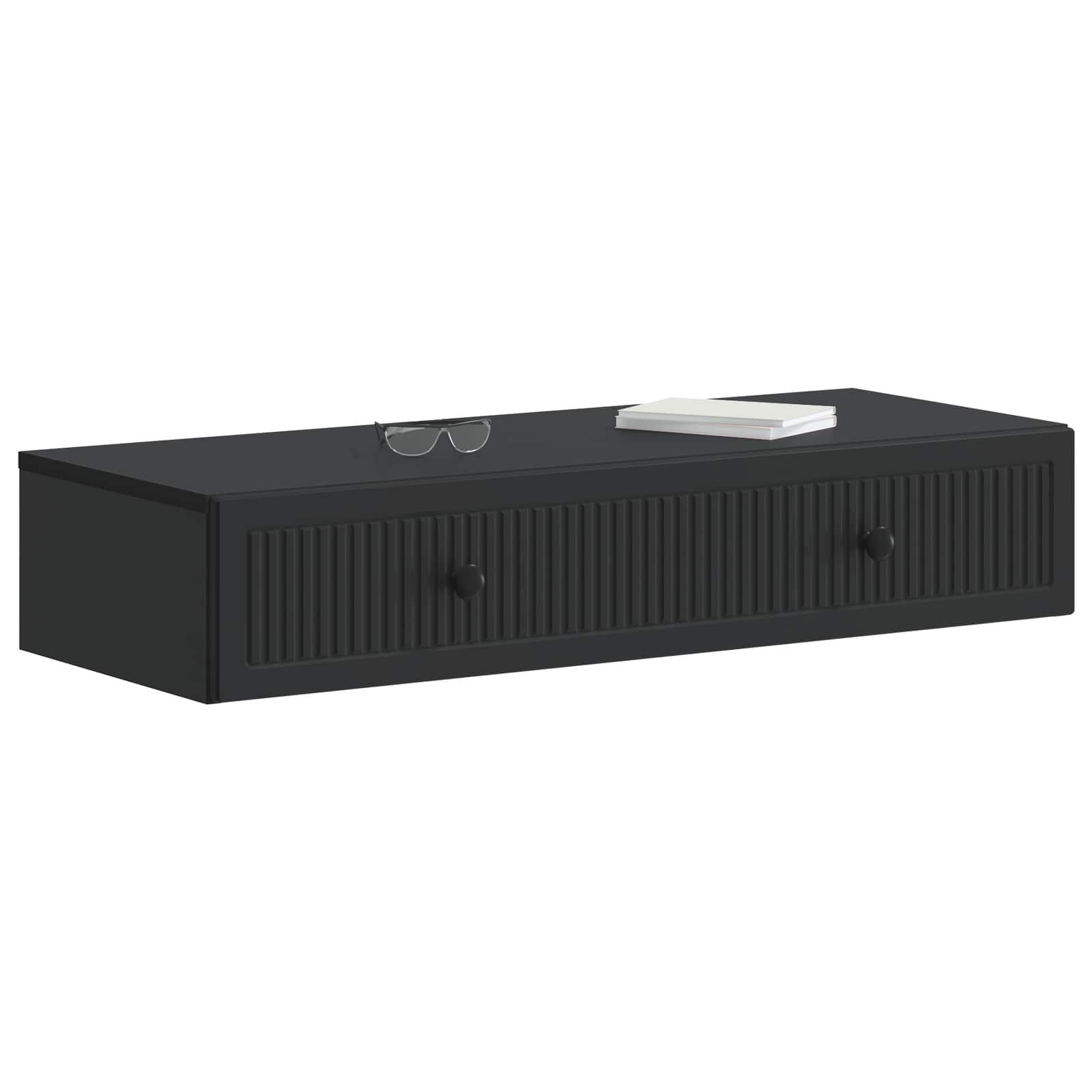 Tavolino da Parete Laterale Nero 87,5 x 34,5 x 17 cm | homemem39