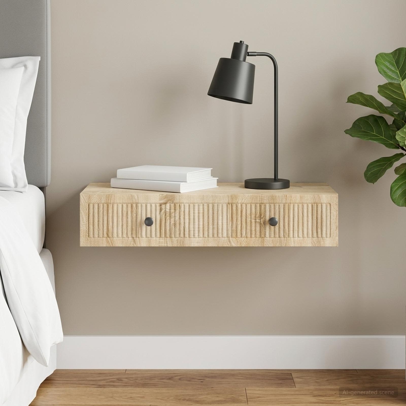 Tavolino da Parete Laterale Rovere Sonoma 87,5 x 34,5 x 17 cm - homemem39