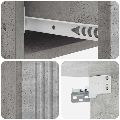 Tavolino da Parete Laterale Grigio Cemento 87,5 x 34,5 x 17 cm