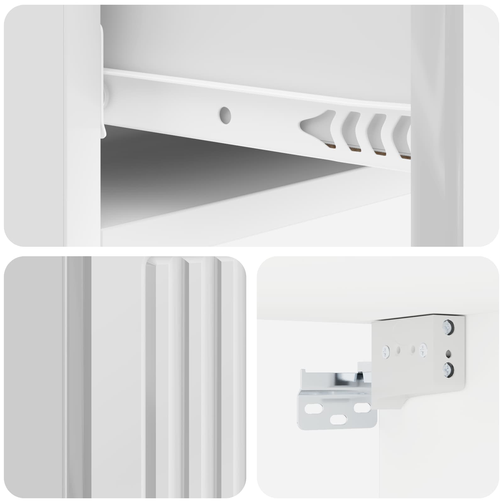 Tavolino da Parete Laterale Bianco Lucido 87,5 x 34,5 x 17 cm | homemem39