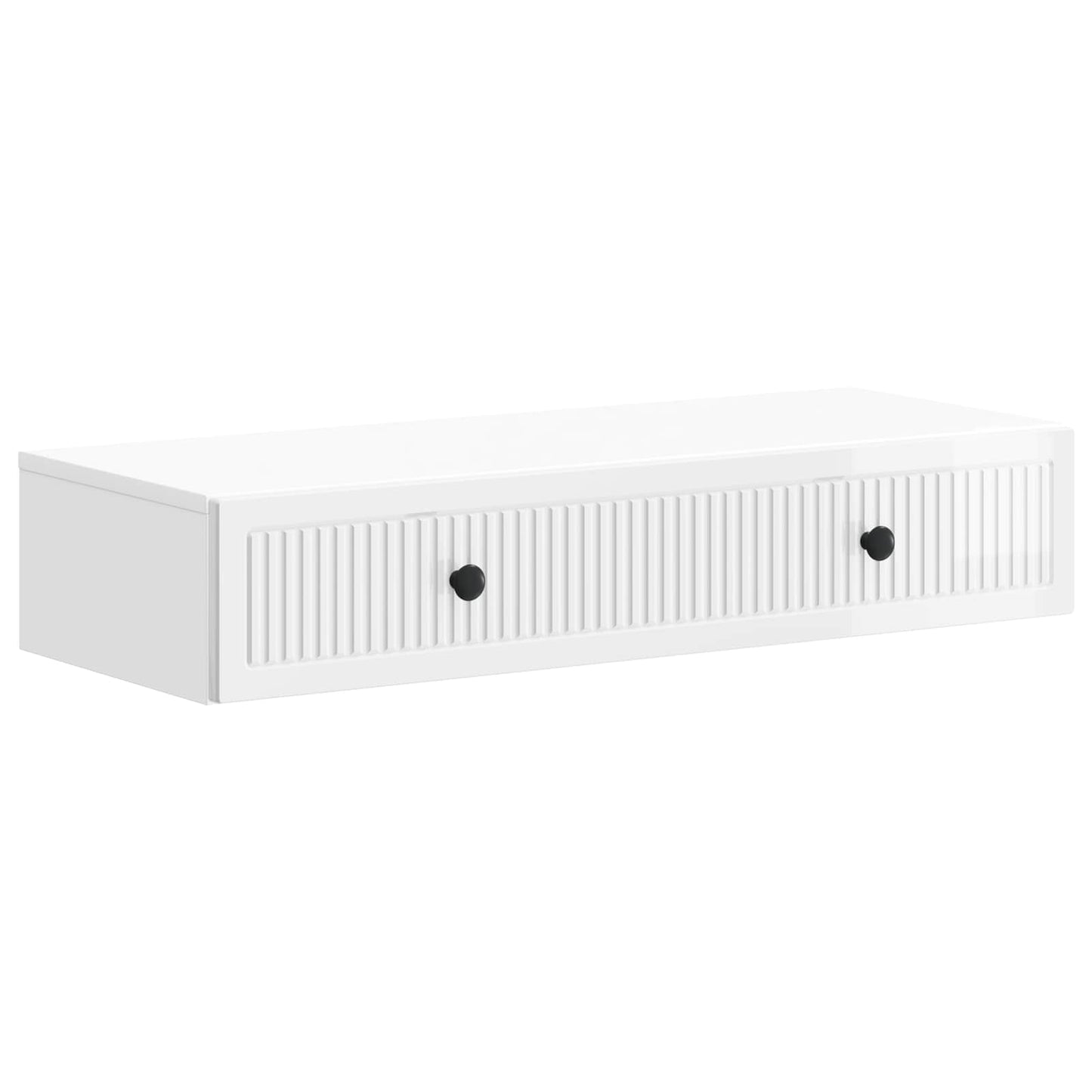 Tavolino da Parete Laterale Bianco Lucido 87,5 x 34,5 x 17 cm | homemem39