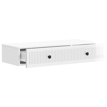 Tavolino da Parete Laterale Bianco Lucido 87,5 x 34,5 x 17 cm | homemem39