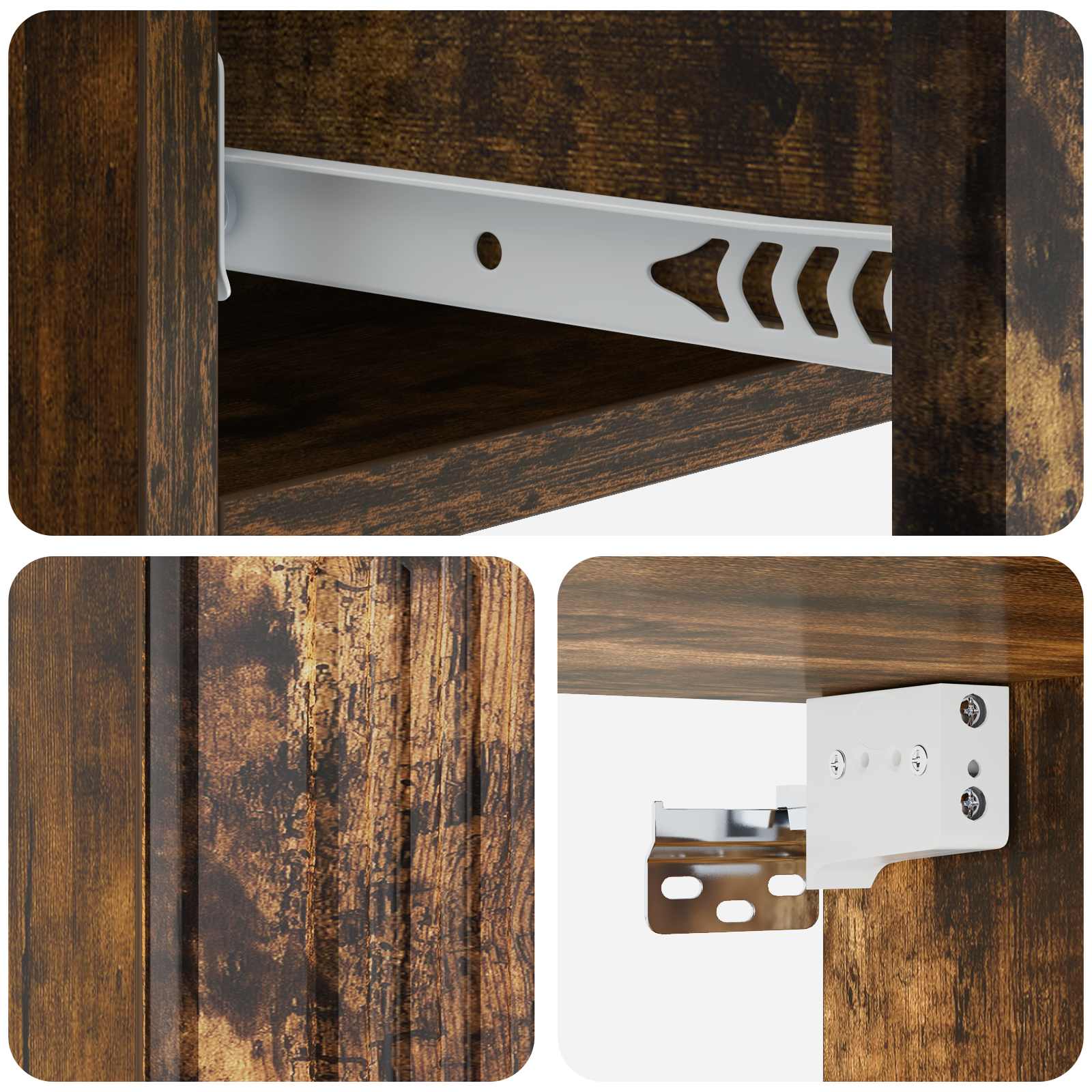 Tavolino da Parete Laterale Rovere Fumo 87,5 x 34,5 x 17 cm | homemem39