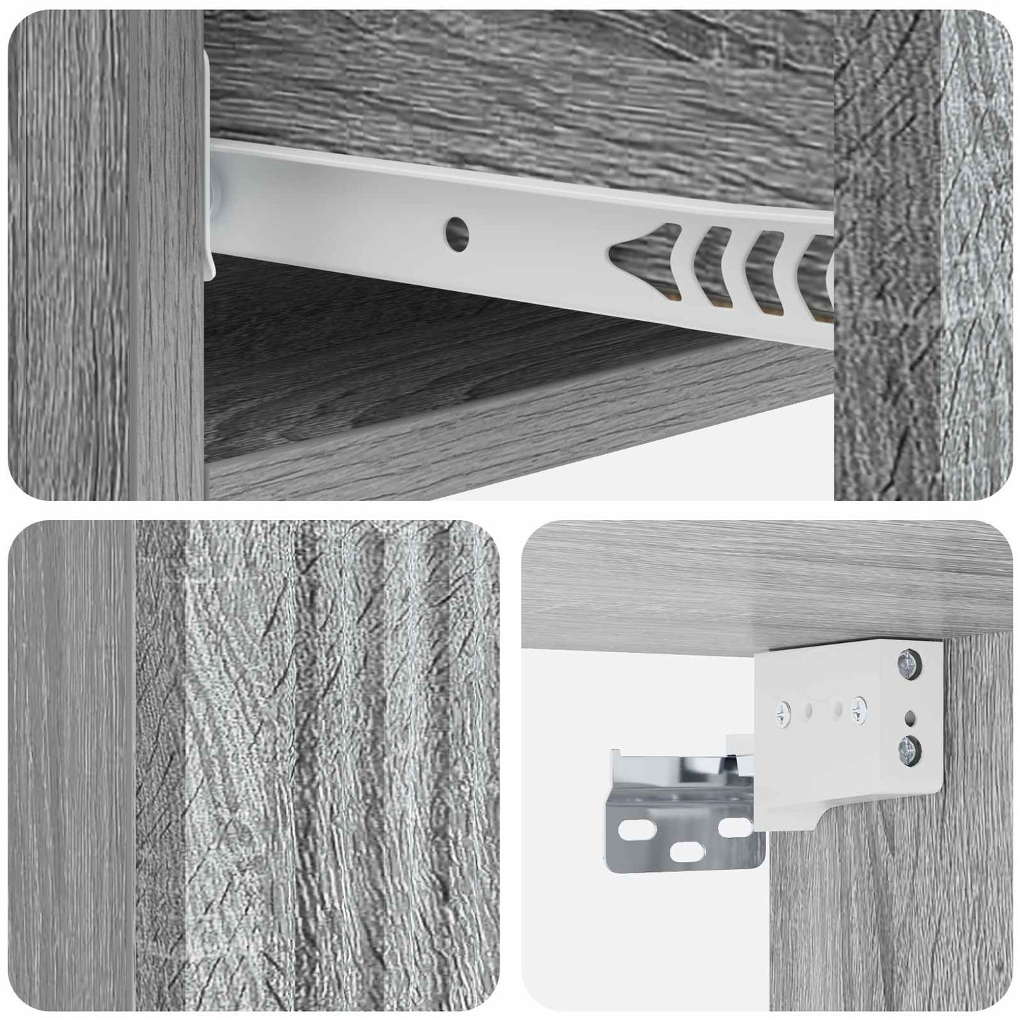 Tavolino da Parete Laterale Grigio Sonoma 87,5 x 34,5 x 17 cm | homemem39
