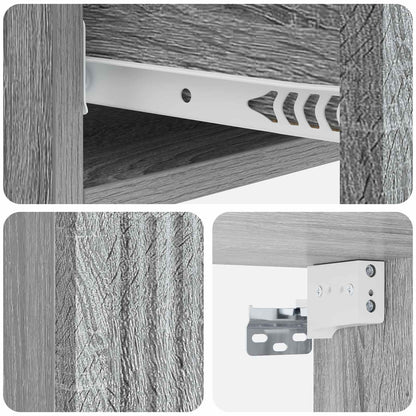 Tavolino da Parete Laterale Grigio Sonoma 87,5 x 34,5 x 17 cm | homemem39