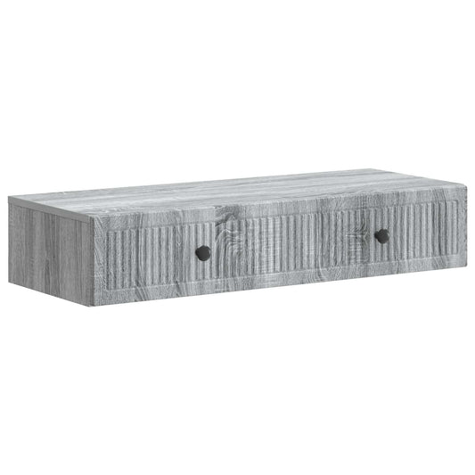 Tavolino da Parete Laterale Grigio Sonoma 87,5 x 34,5 x 17 cm | homemem39