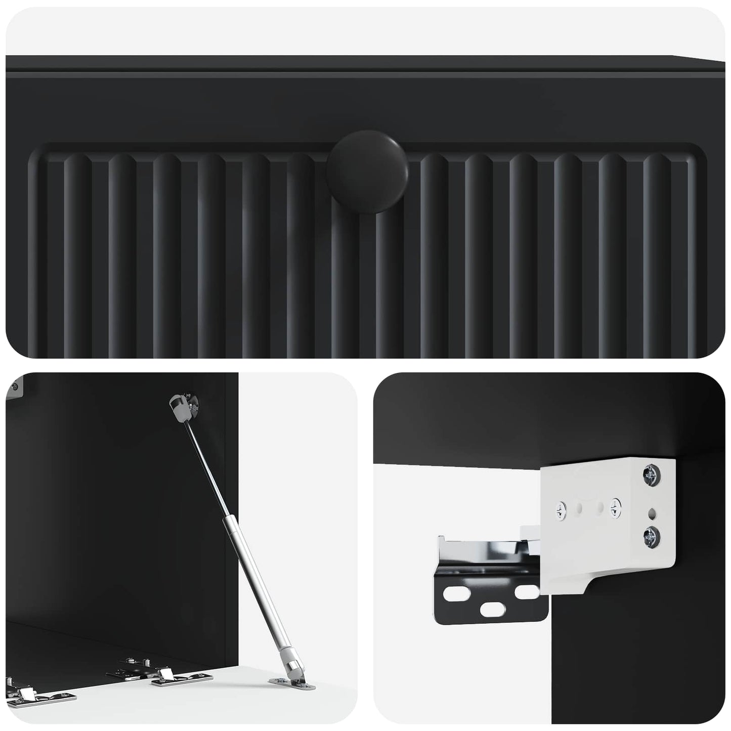 Mobile Porta TV da Muro Nero 59,5 x 41 x 30 cm
