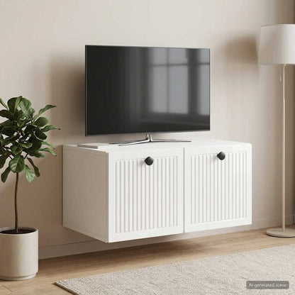 Mobile Porta TV da Muro Bianco Lucido 59,5 x 41 x 30 cm