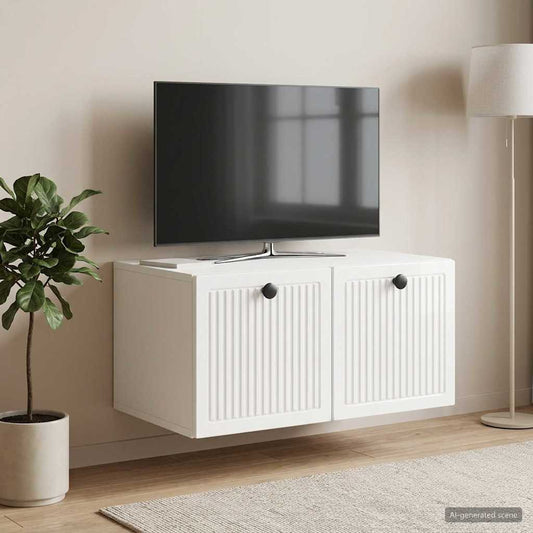 Mobile Porta TV da Muro Bianco Lucido 59,5 x 41 x 30 cm