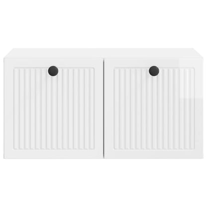 Mobile Porta TV da Muro Bianco Lucido 59,5 x 41 x 30 cm