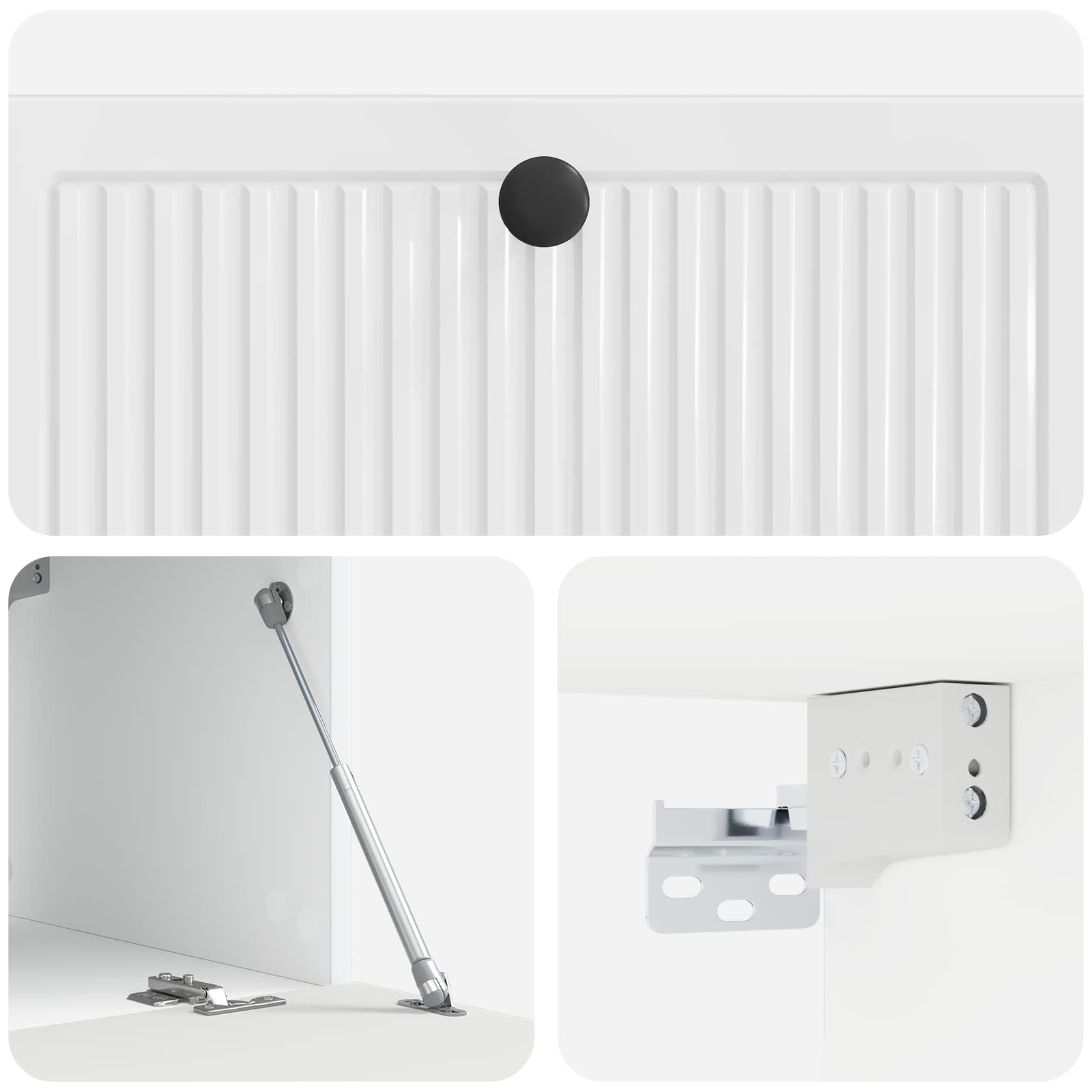 Mobile Porta TV da Muro Bianco Lucido 78,5 x 41 x 30 cm | homemem39