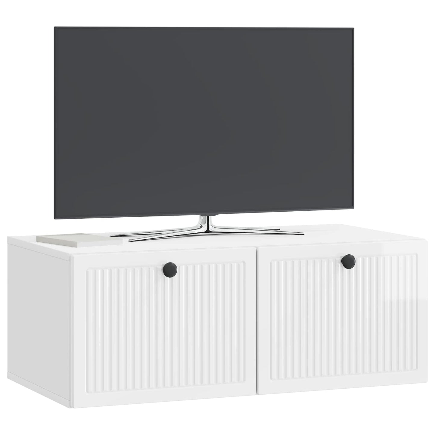 Mobile Porta TV da Muro Bianco Lucido 78,5 x 41 x 30 cm