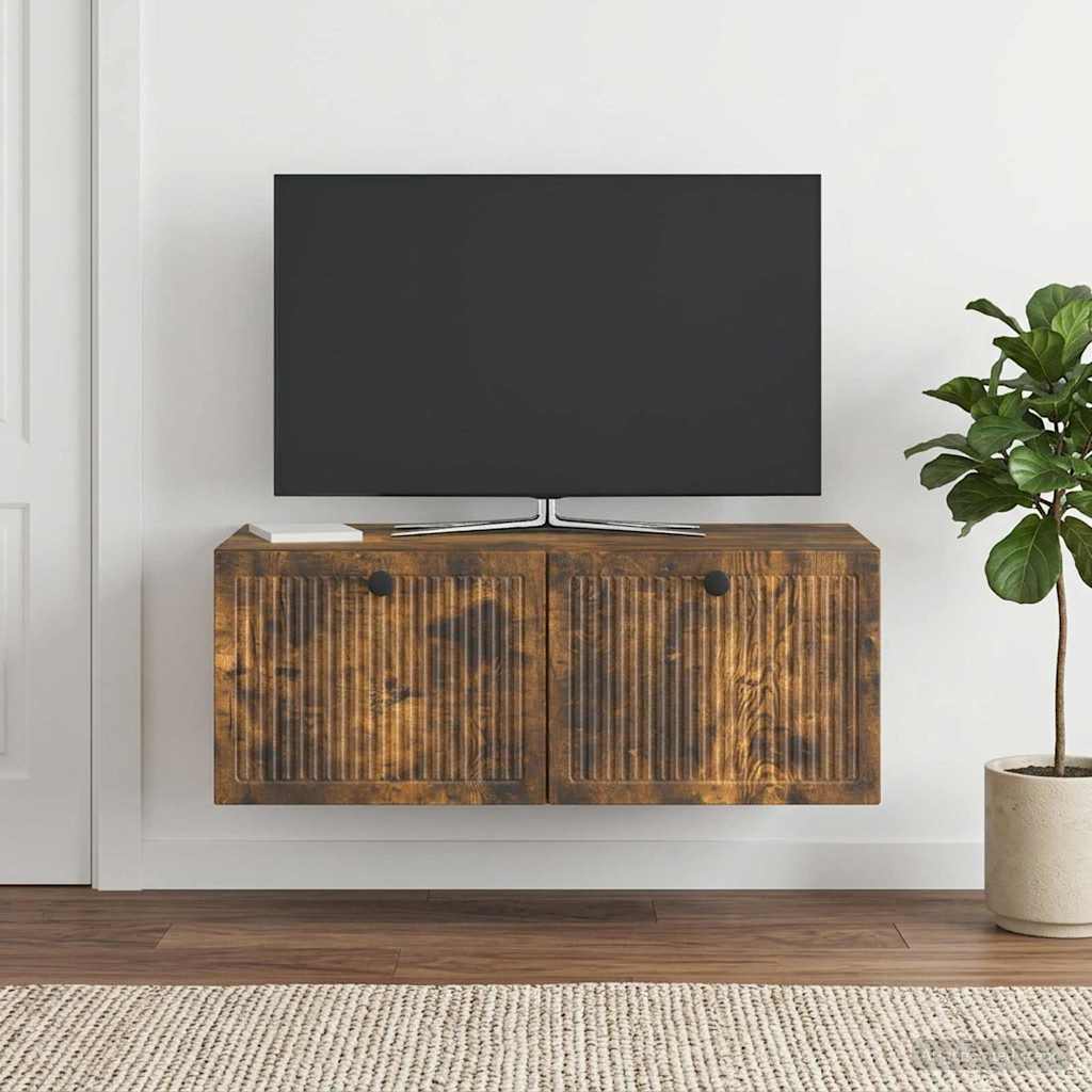 Mobile Porta TV da Muro Rovere Fumo 78,5 x 41 x 30 cm