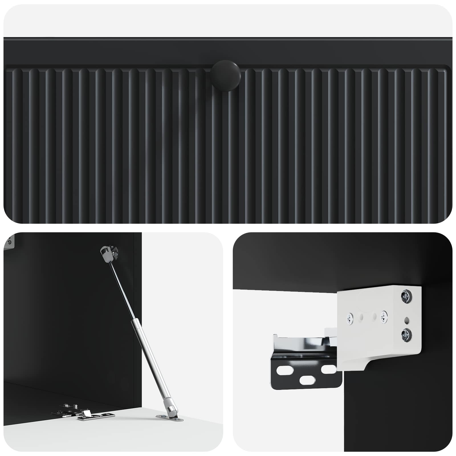 Mobile Porta TV da Muro Montaggio a parete Nero 98 x 41 x 30 cm | homemem39