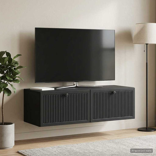 Mobile Porta TV da Muro Montaggio a parete Nero 98 x 41 x 30 cm