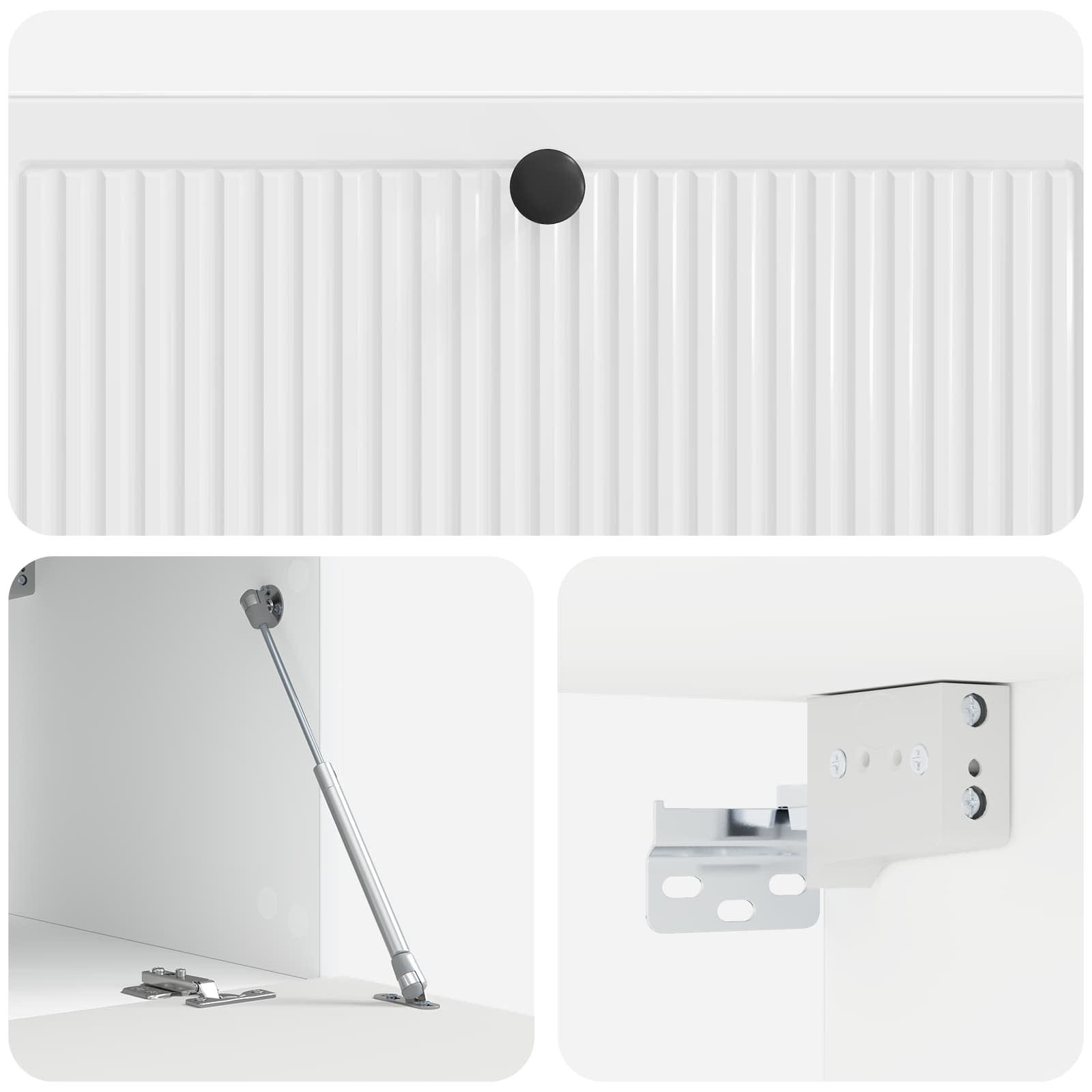 Mobile Porta TV da Muro Bianco Lucido 98 x 41 x 30 cm | homemem39
