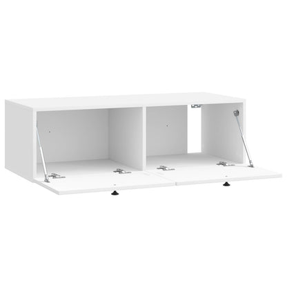 Mobile Porta TV da Muro Bianco Lucido 98 x 41 x 30 cm | homemem39
