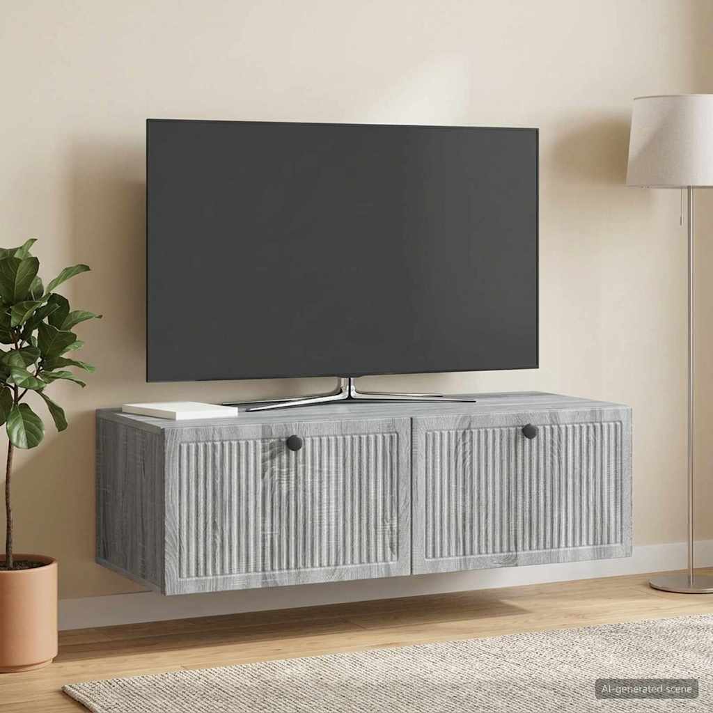 Mobile Porta TV da Muro Grigio Sonoma 98 x 41 x 30 cm