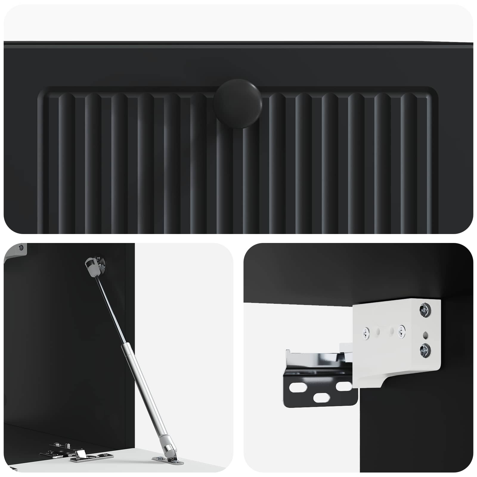 Mobile Porta TV da Muro Nero 59,5 x 31 x 30 cm | homemem39