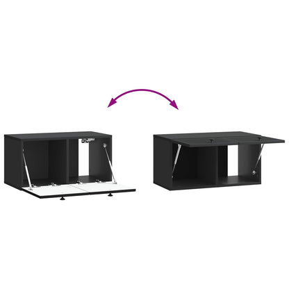 Mobile Porta TV da Muro Nero 59,5 x 31 x 30 cm | homemem39