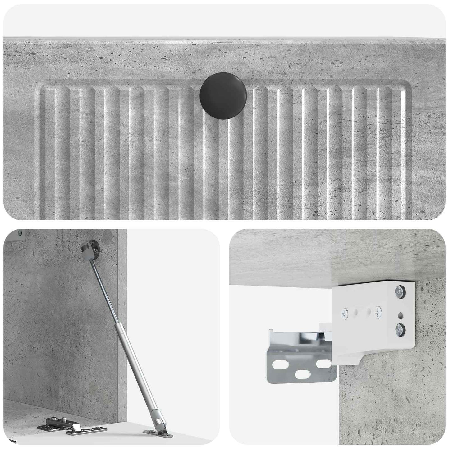 Mobile Porta TV da Muro Grigio Cemento 59,5 x 31 x 30 cm