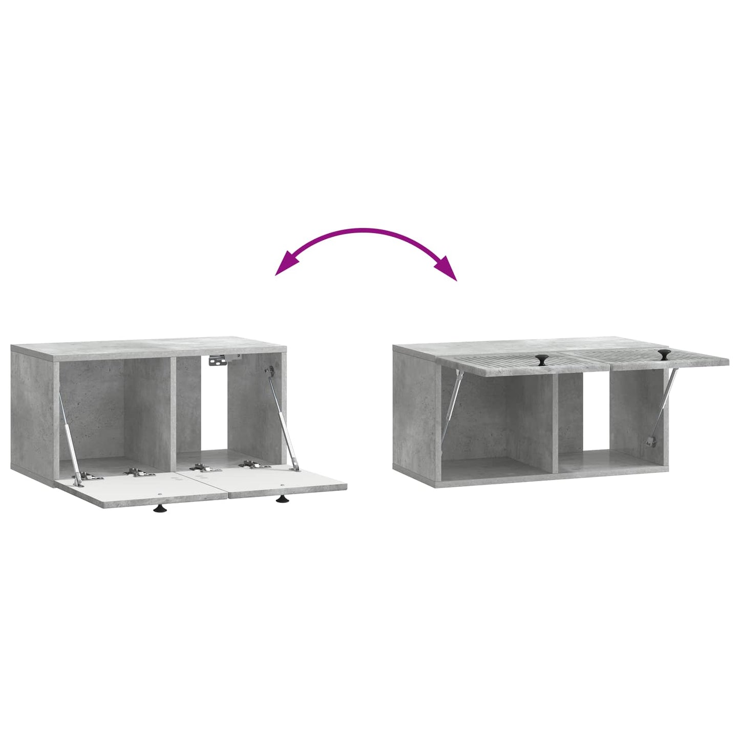 Mobile Porta TV da Muro Grigio Cemento 59,5 x 31 x 30 cm | homemem39