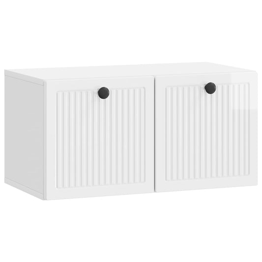 Mobile Porta TV da Muro Bianco Lucido 59,5 x 31 x 30 cm | homemem39