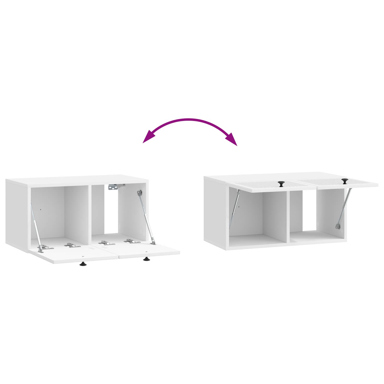 Mobile Porta TV da Muro Bianco Lucido 59,5 x 31 x 30 cm | homemem39
