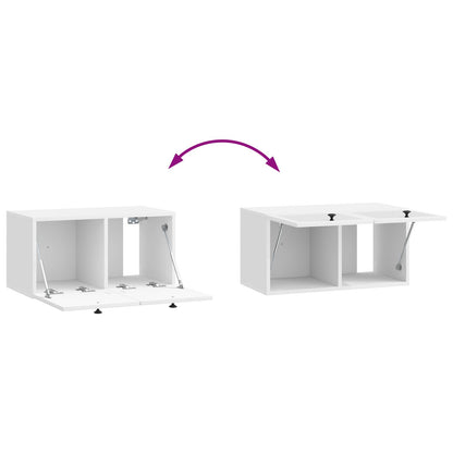 Mobile Porta TV da Muro Bianco Lucido 59,5 x 31 x 30 cm | homemem39