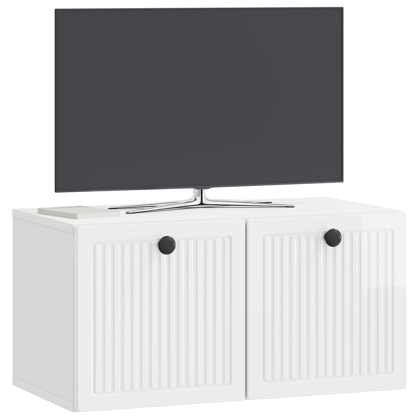 Mobile Porta TV da Muro Bianco Lucido 59,5 x 31 x 30 cm