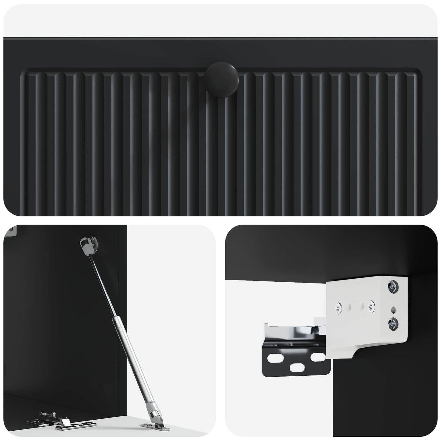 Mobile Porta TV da Muro Nero 78,5 x 31 x 30 cm