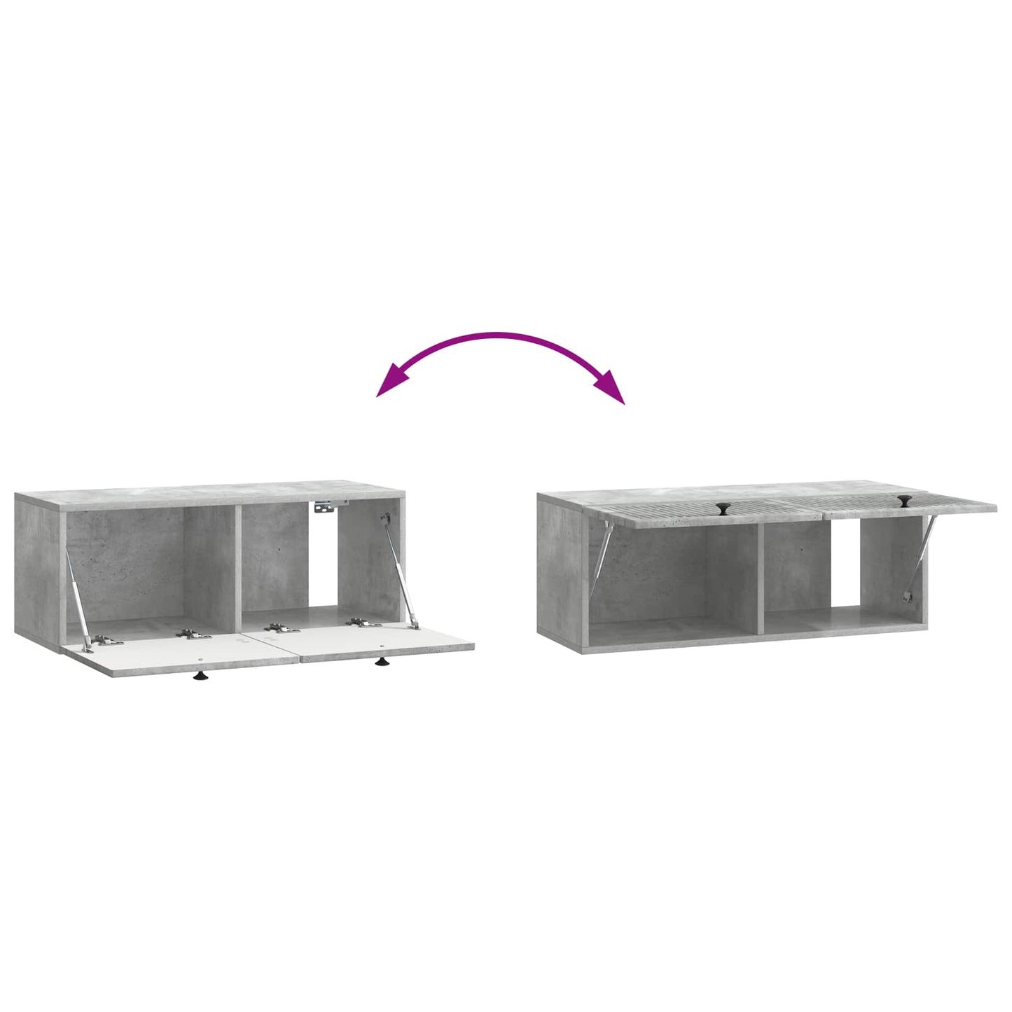 Mobile Porta TV da Muro Grigio Cemento 78,5 x 31 x 30 cm