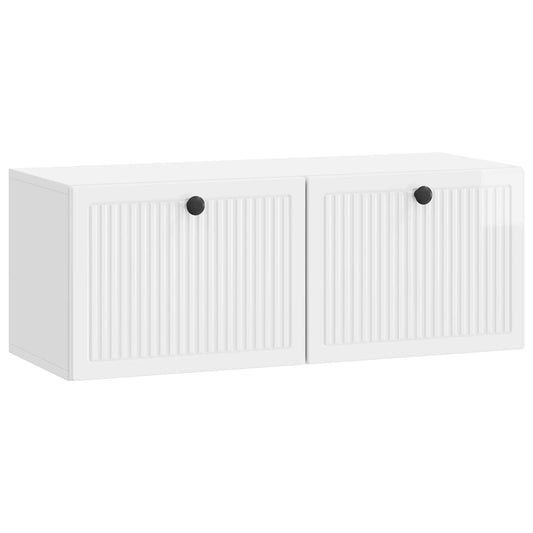 Mobile Porta TV da Muro Bianco Lucido 78,5 x 31 x 30 cm