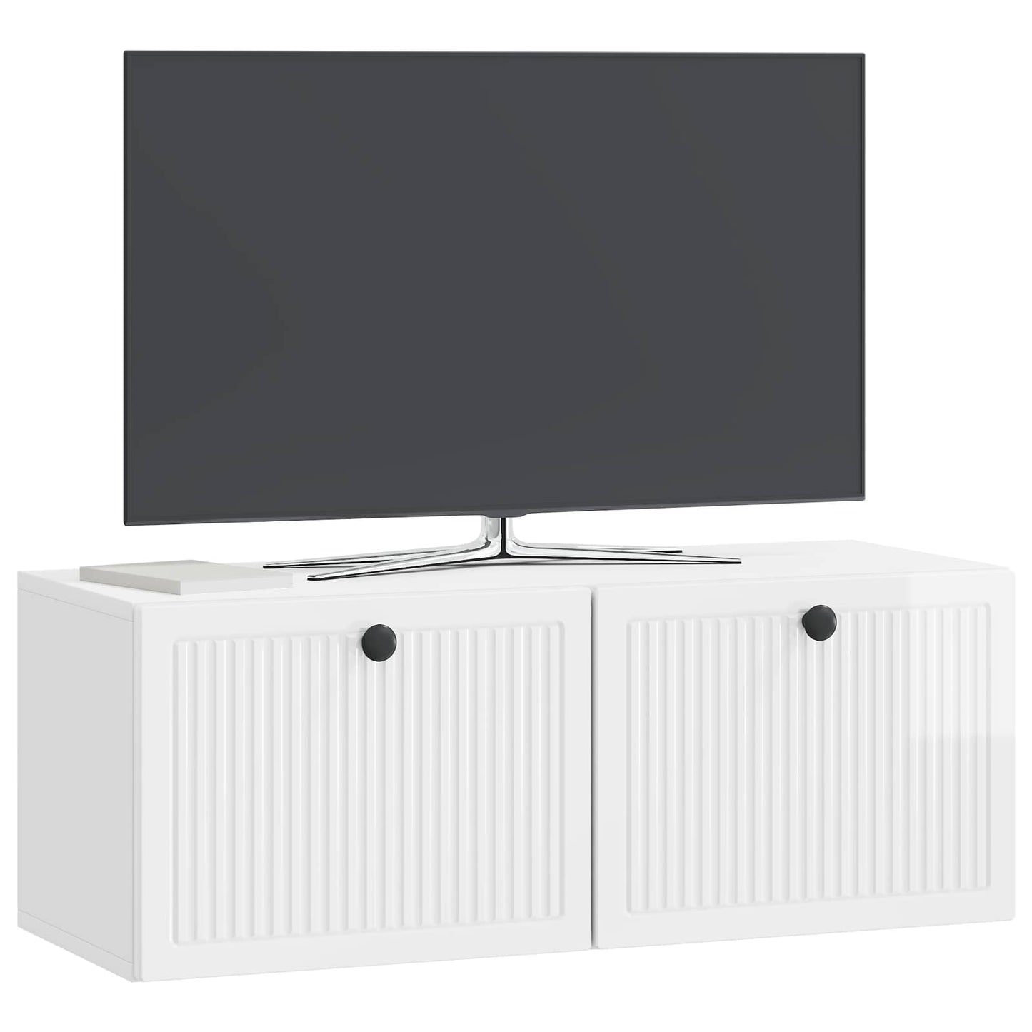 Mobile Porta TV da Muro Bianco Lucido 78,5 x 31 x 30 cm | homemem39