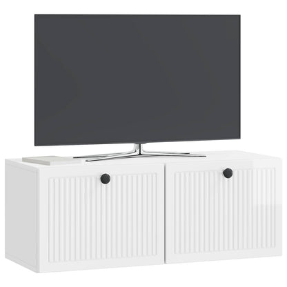 Mobile Porta TV da Muro Bianco Lucido 78,5 x 31 x 30 cm