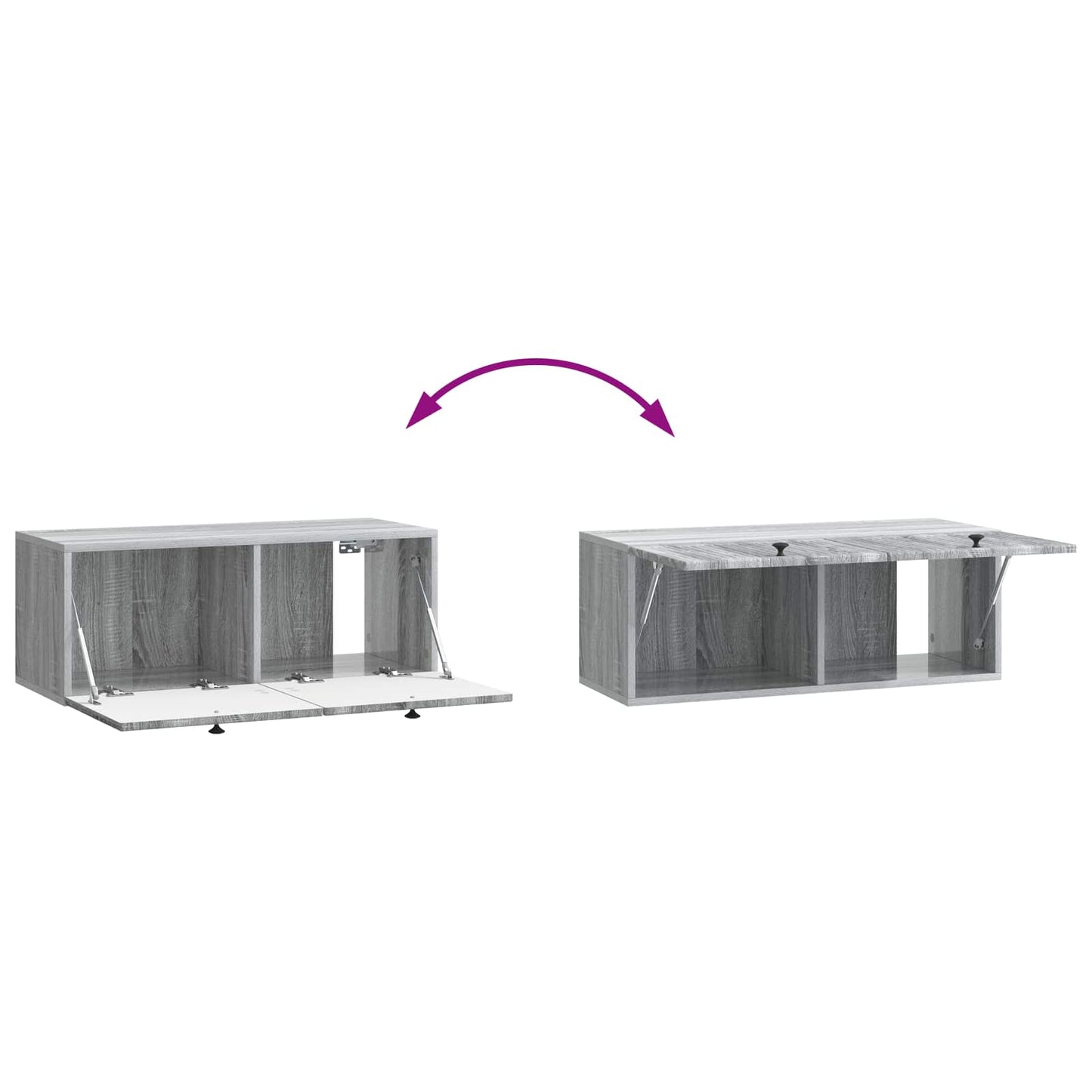 Mobile Porta TV da Muro Grigio Sonoma 78,5 x 31 x 30 cm