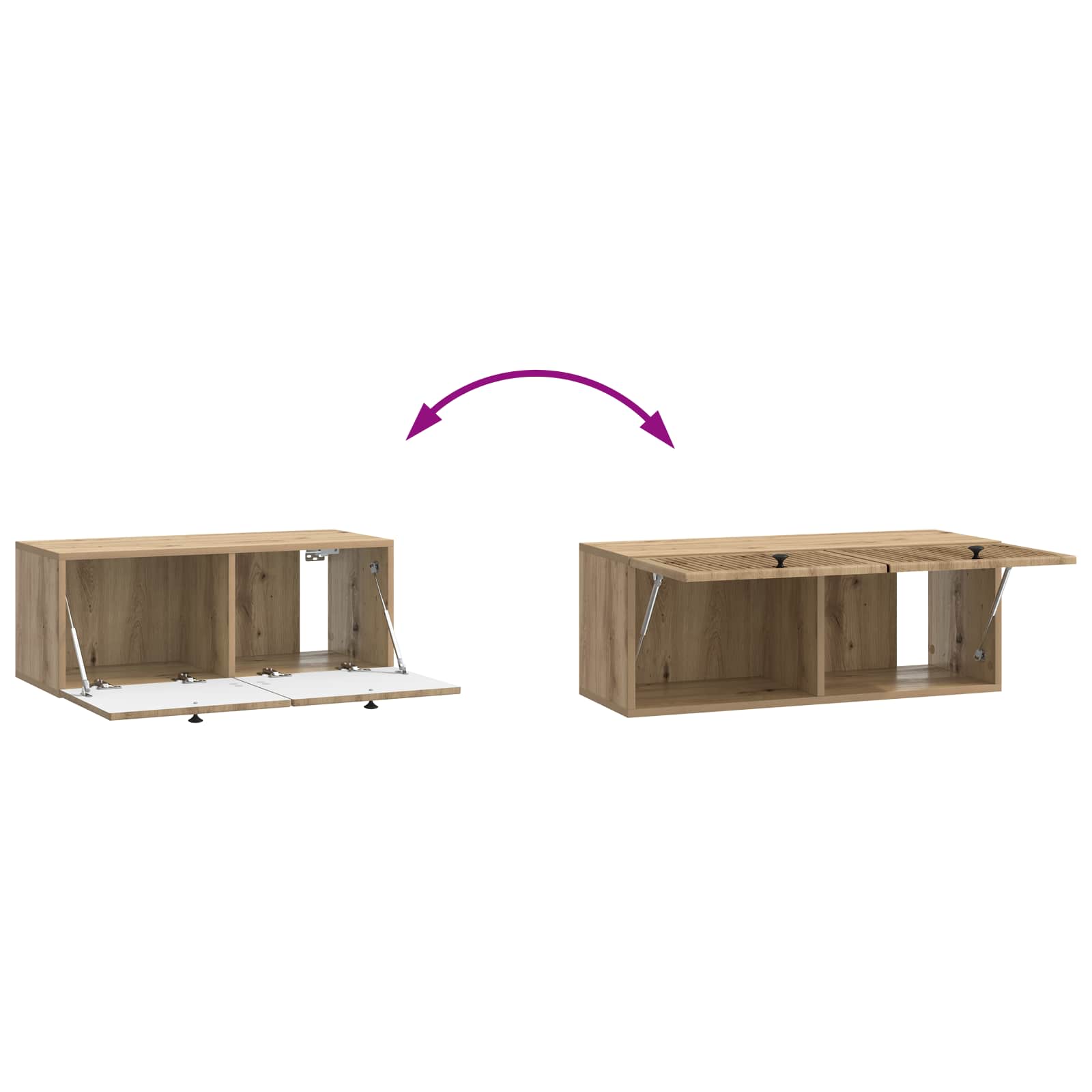 Mobile Porta TV da Muro Rovere Artigianale 78,5 x 31 x 30 cm | homemem39