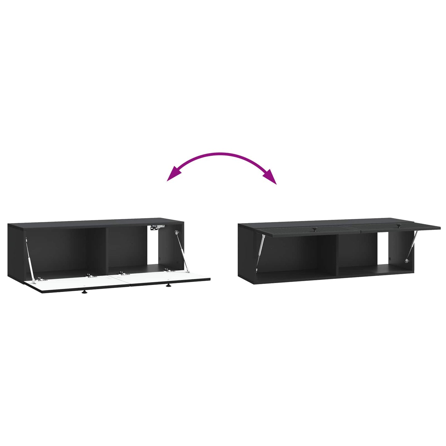 Mobile Porta TV da Muro Montaggio a parete Nero 98 x 31 x 30 cm | homemem39