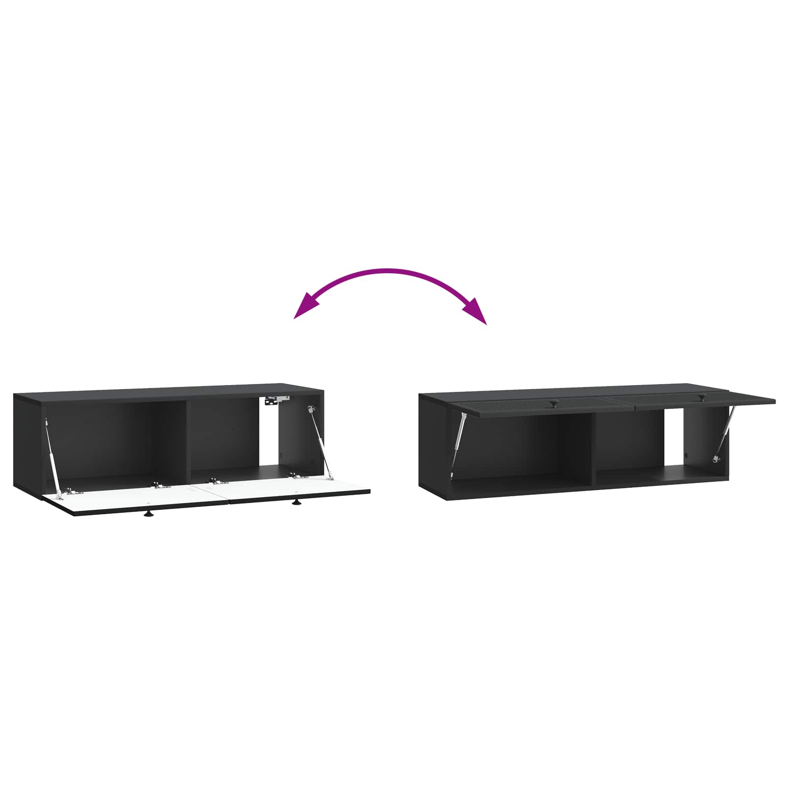 Mobile Porta TV da Muro Montaggio a parete Nero 98 x 31 x 30 cm | homemem39