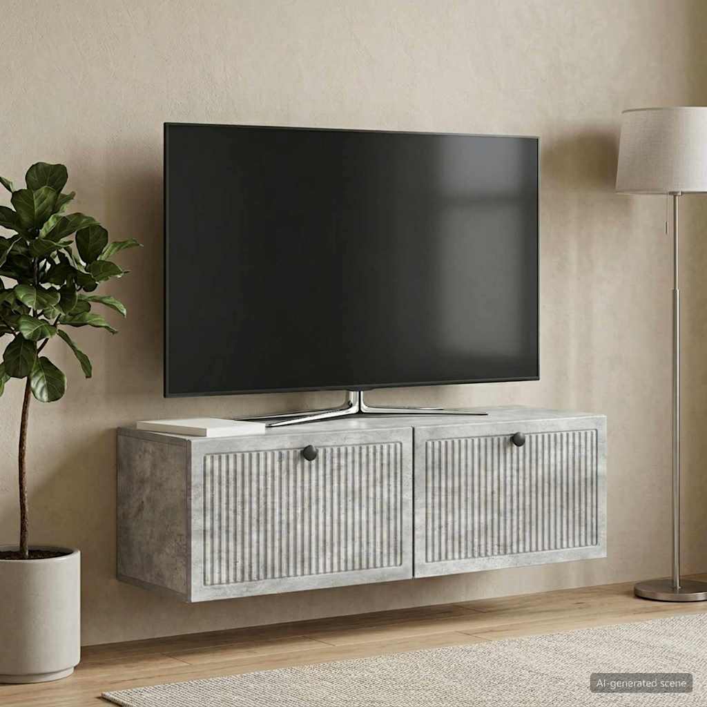 Mobile Porta TV da Muro Grigio Cemento 98 x 31 x 30 cm