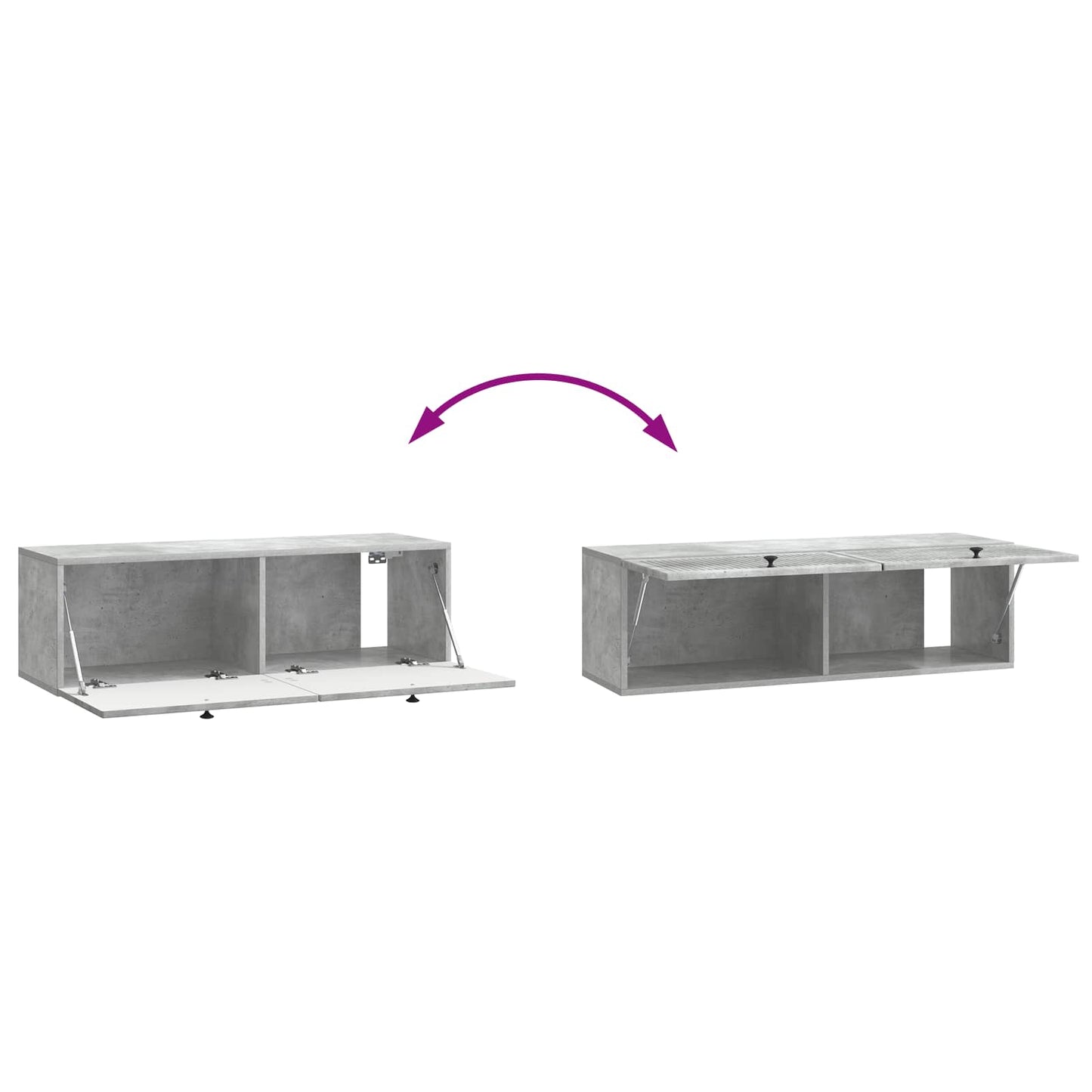 Mobile Porta TV da Muro Grigio Cemento 98 x 31 x 30 cm