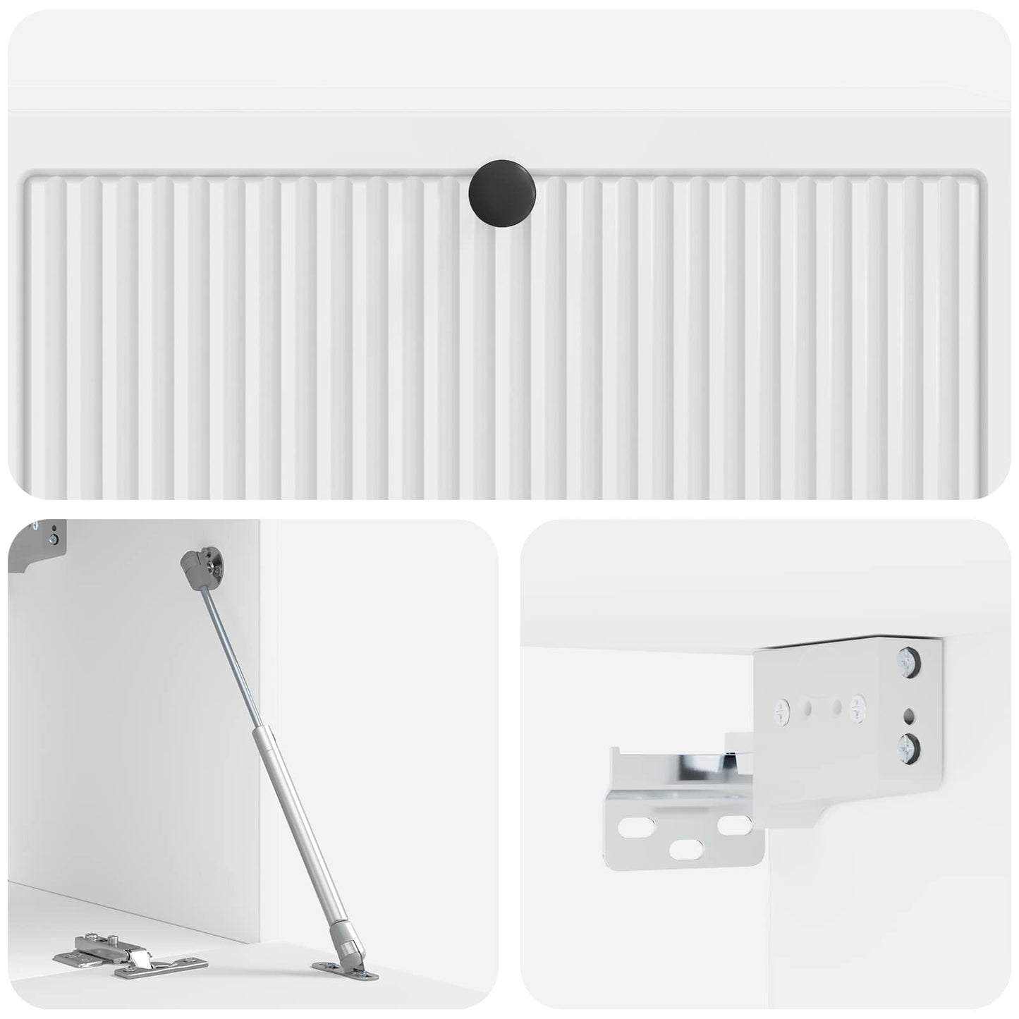 Mobile Porta TV da Muro Bianco Lucido 98 x 31 x 30 cm | homemem39