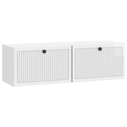 Mobile Porta TV da Muro Bianco Lucido 98 x 31 x 30 cm | homemem39