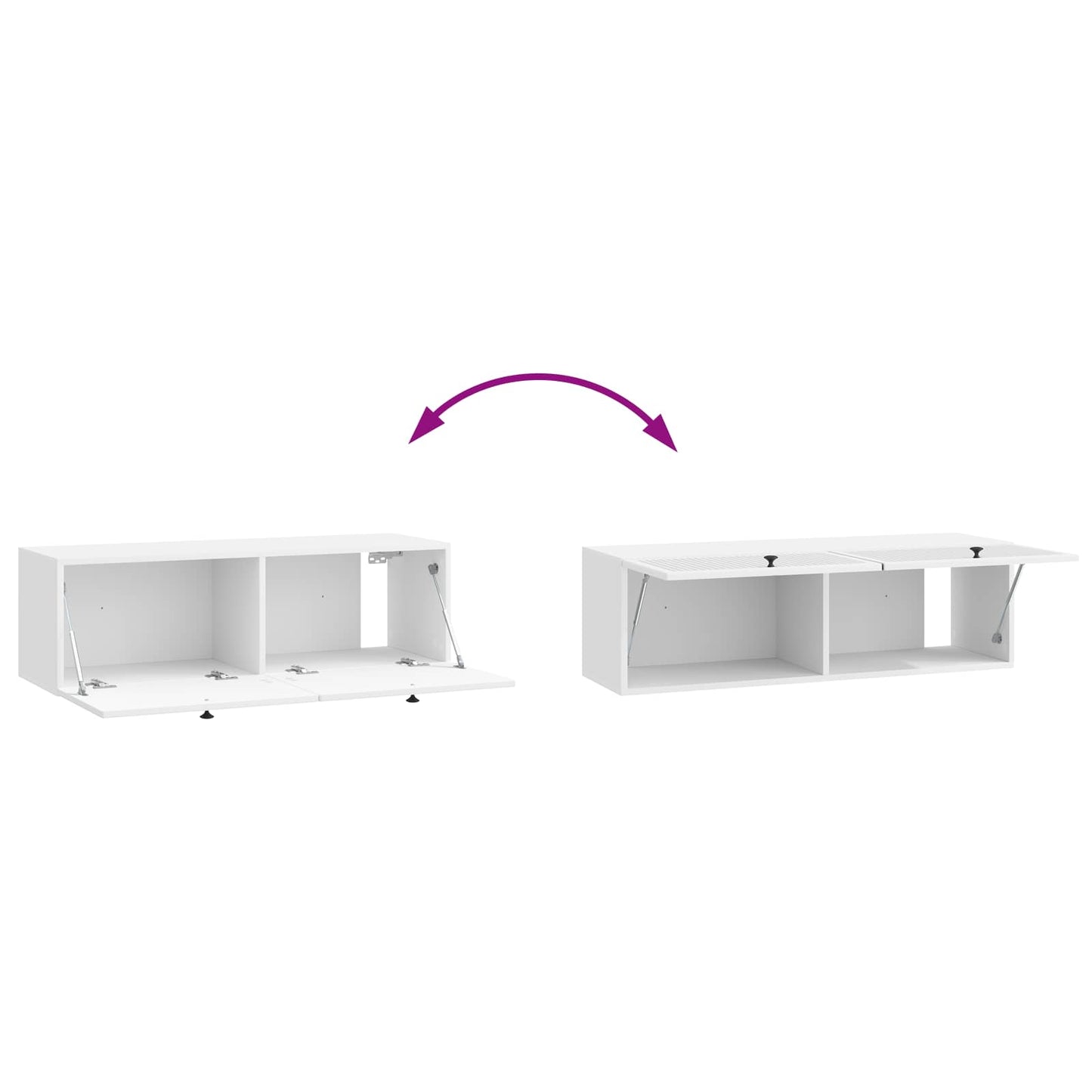 Mobile Porta TV da Muro Bianco Lucido 98 x 31 x 30 cm | homemem39