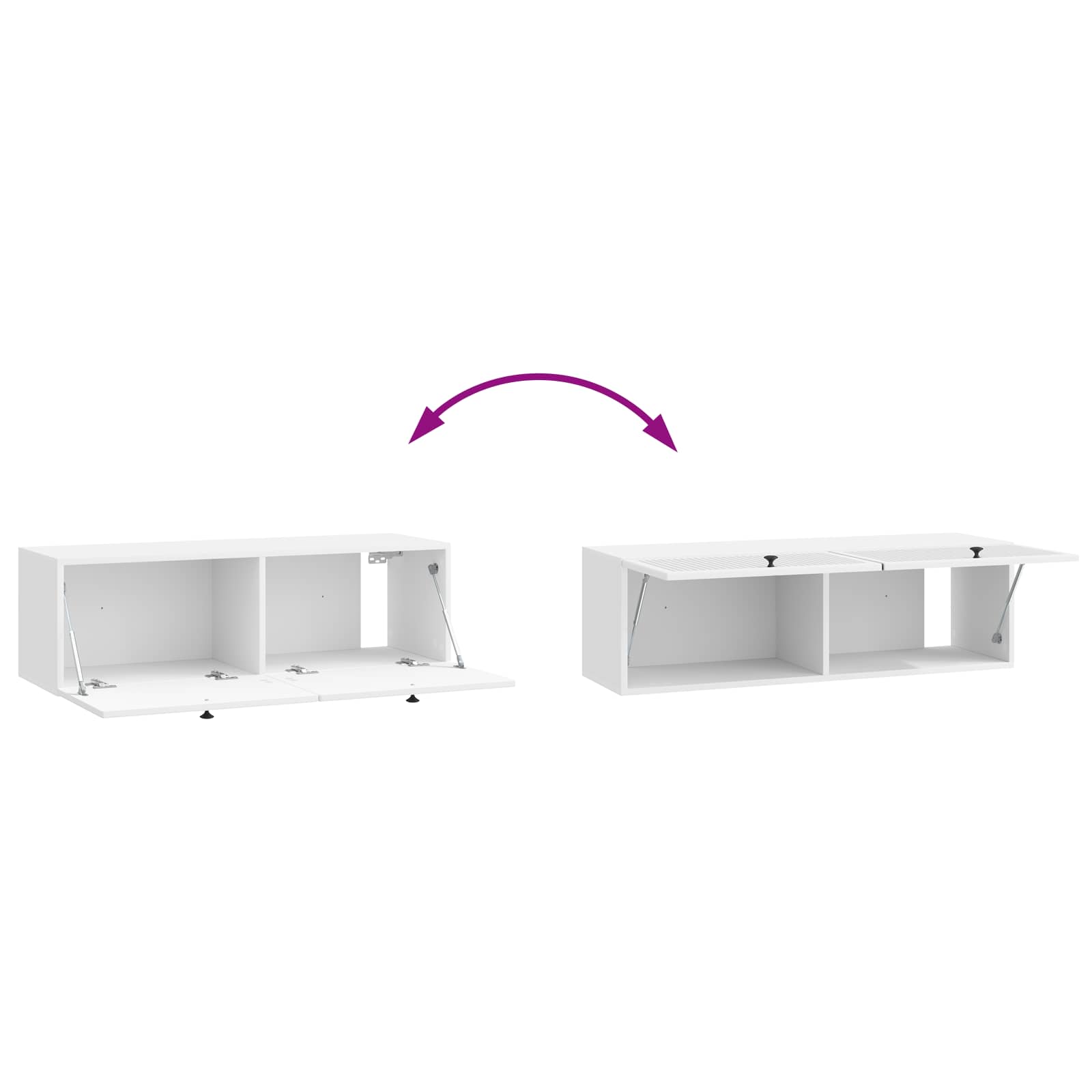 Mobile Porta TV da Muro Bianco Lucido 98 x 31 x 30 cm | homemem39