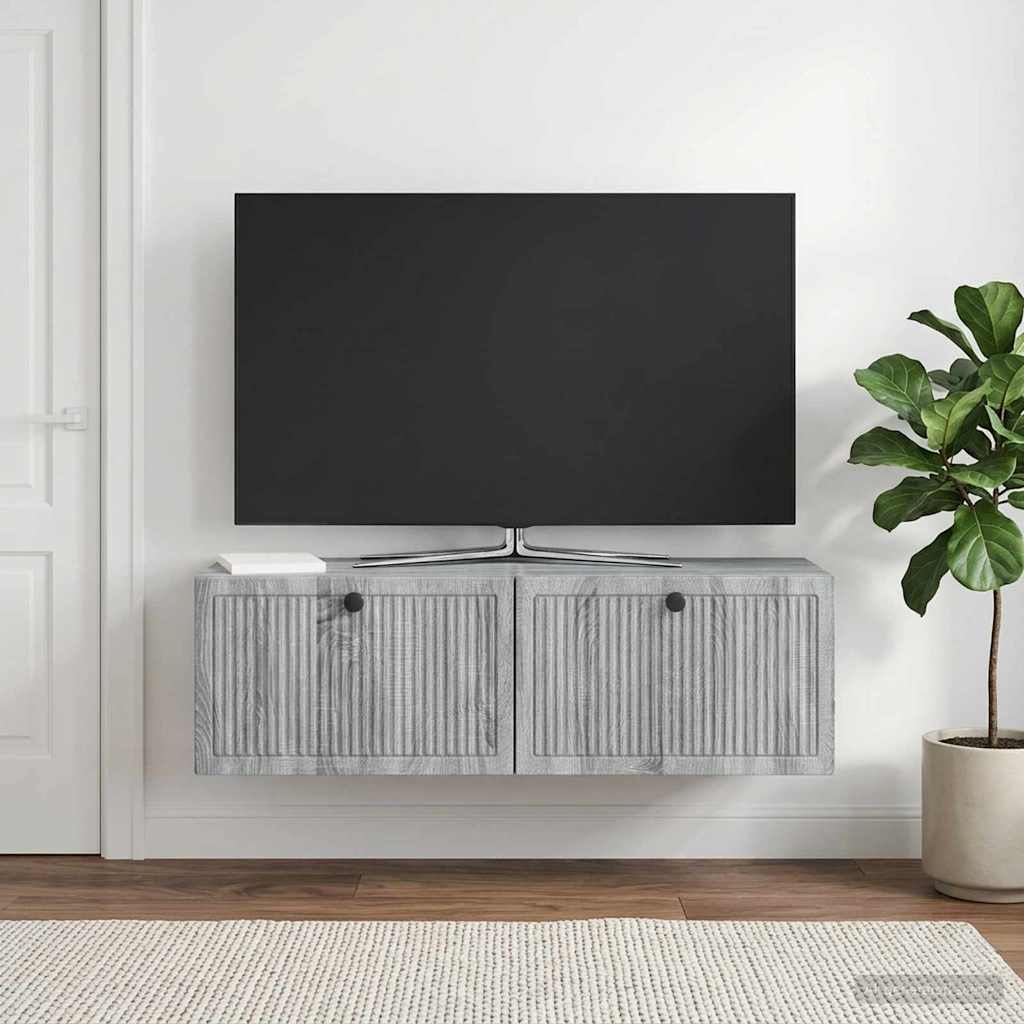 Mobile Porta TV da Muro Grigio Sonoma 98 x 31 x 30 cm